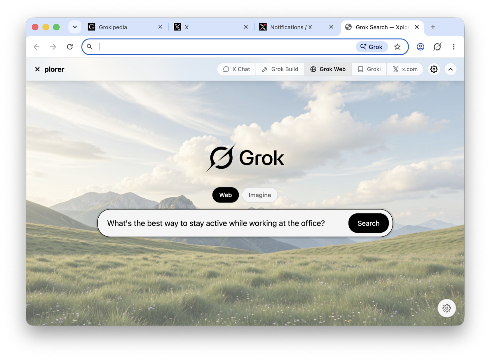 New tab with a custom light background