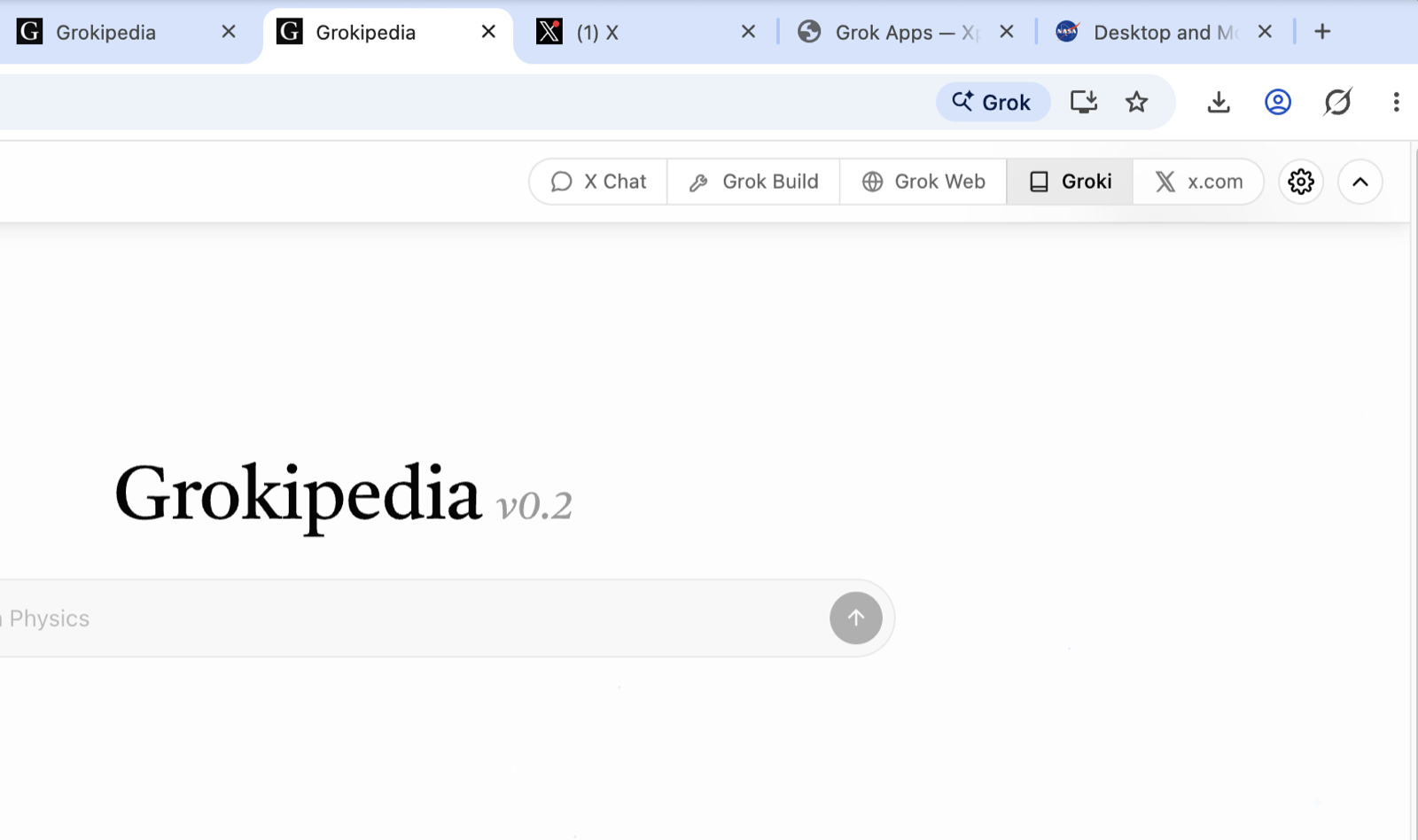 Unified Grok services toolbar